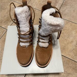 Marc Fisher Women's Izzie in Suede Carmel Brown